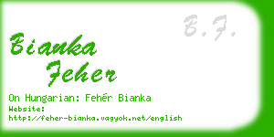 bianka feher business card